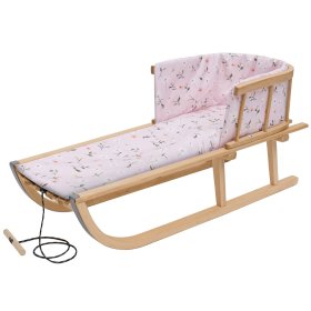Holzschlitten mit Polsterung - rosa, CHILL