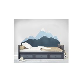 Schaumstoffschutz für die Wand hinter dem Bett Mountains - blau