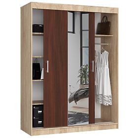 SCHIEBESCHRANK 150cm CLP SONOMA / WENGE