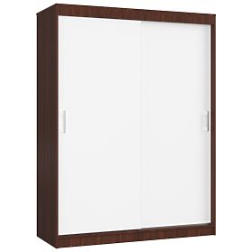 SCHIEBETÜR-SCHRANK 150 cm CLP MONO WENGE/WEISS