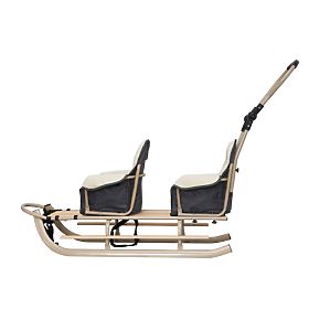 Schlitten für Zwillinge Duo - graue Sitzfarbe, Mikrus