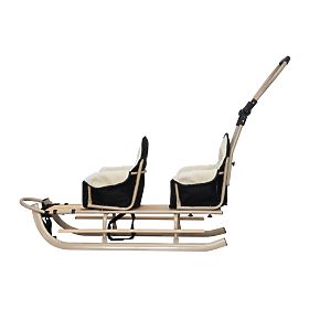 Schlitten für Zwillinge Duo - schwarze Sitzfarbe, Mikrus