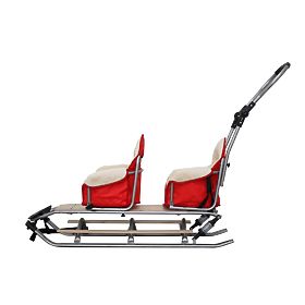 Schlitten für Zwillinge Duo Sport - rote Sitzfarbe, Mikrus