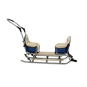 Schlitten für Zwillinge Duo Sport - schwarze Sitzfarbe, Mikrus