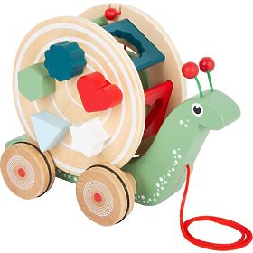 Schnecke mit Sortierbox an einer Schnur Montessori
