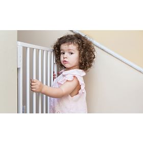 Sicherheitsbarriere 74-105 cm für Treppen und Türen, Stahlzusatzpaneele, weiß, ECOTOYS