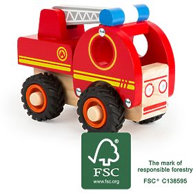 small foot Holz-Feuerwehrauto mit Leiter, small foot