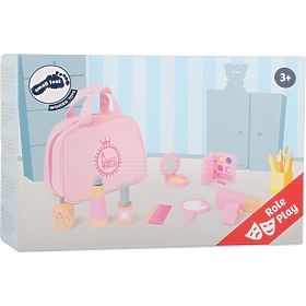 small foot Kinder Kosmetiktasche rosa mit Holzzubehör