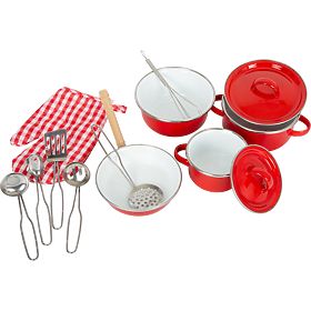 Small Foot Kindergeschirr aus Metall in Rot