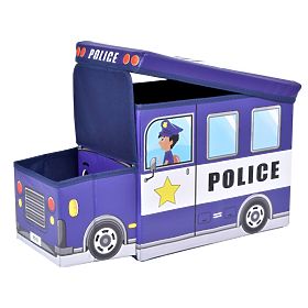Spielzeugkiste Polizeiauto Blau