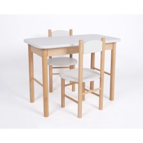 Kindertisch mit Stuhl Simple - weiß, Drewnopol