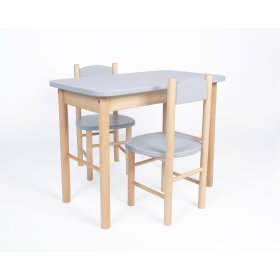 Set aus Tisch und Stühlen Simple - grau, Drewnopol