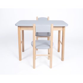 Kindertisch mit Stuhl Simple - grau, Drewnopol