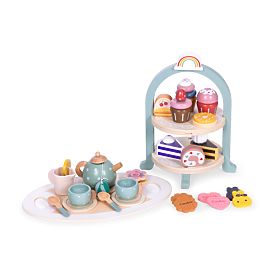 Tee- und Kaffeeservice mit Süßigkeiten Tassen Kanne Tablett ECOTOYS