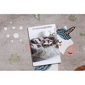 Teppich FUN Sweety für Kinder, Einhorn, Regenbogen beige, F.H.Kabis