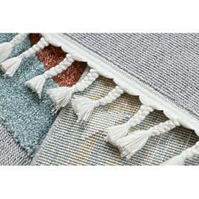 Teppich YOYO GD55 grau / blau - Sterne, Rakete für Kinder, strukturell, sensorische Fransen