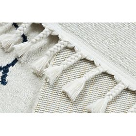 Teppich YOYO GD63 weiß / dunkelblau - Wolke, Tropfen für Kinder, strukturell, sensorisch Fransen