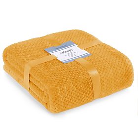 Überwurf SHLEEPY orange mit Jacquardmuster klassischer Stil 170x210