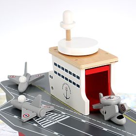 Vilac Holz-Flugzeugträger mit Zubehör, Vilac