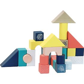 Vilac Holzlauflernwagen mit bunten Bausteinen Canopée