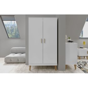 Kleiderschrank KUBI zweitürig - weiß, All Meble