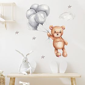 Wandaufkleber - Bärchen mit Ballons
