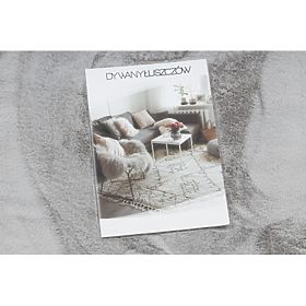 Waschbarer Teppich SHAPE 3146 Bär Shaggy - grauer Plüsch, rutschfest, F.H.Kabis