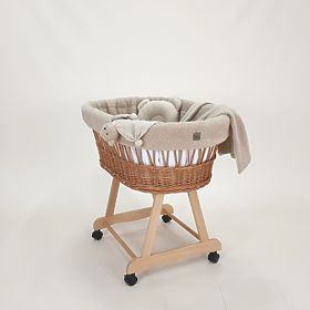 Weidenkorb Teddy für Babys – Naturfarbe mit beiger Ausstattung, TOLO