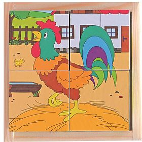 Würfelpuzzle auf dem Land