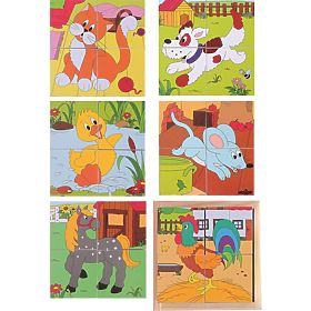 Würfelpuzzle auf dem Land